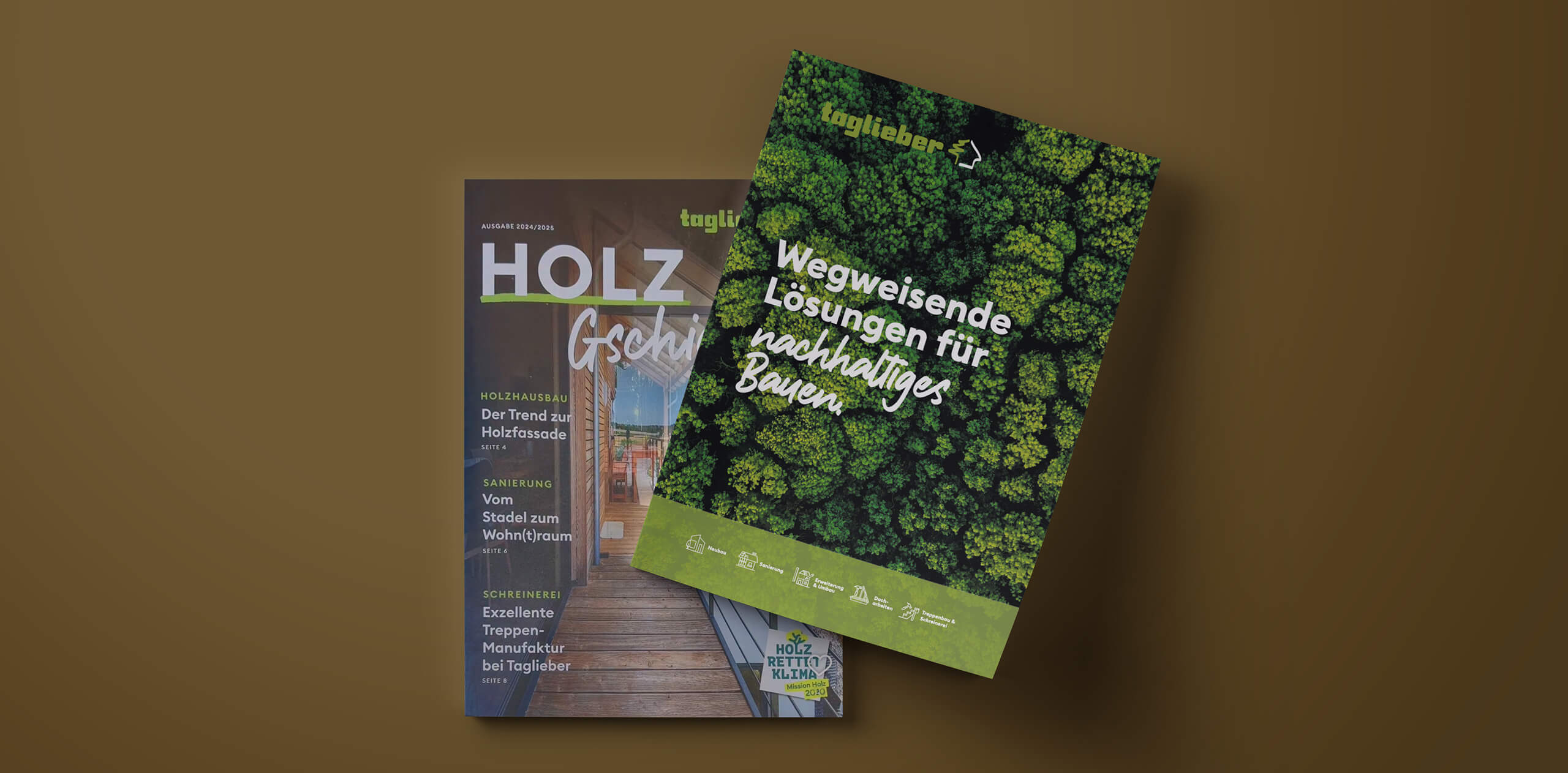 360vier Digitalagentur Markenrelaunch Taglieber Holzbau Magazin Printdesign