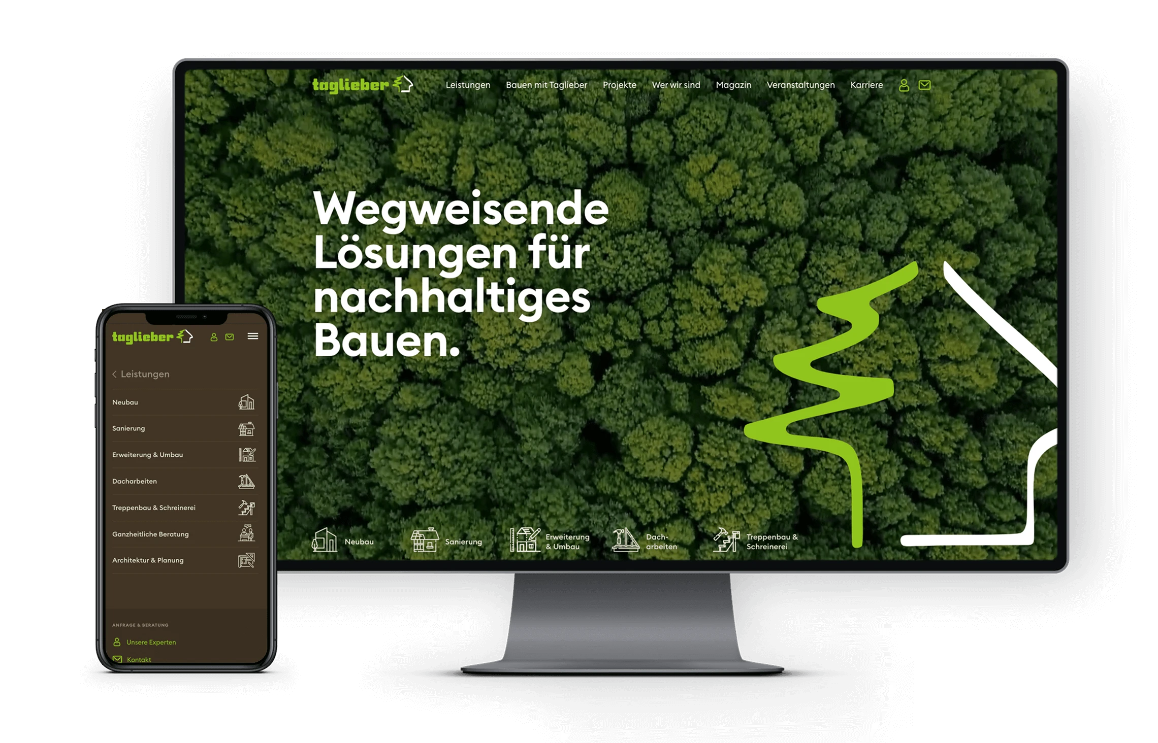 360vier Digitalagentur Referenz Case Taglieber Holzbau Markenrelaunch Webdesign Wordpress